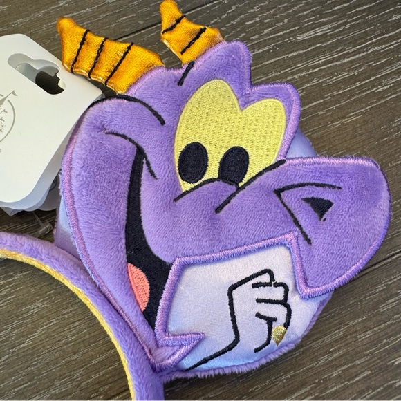 NWT. Figment Disney Parks 2023 Epcot Soft Plush Figment Ear Headband for Adults. - Picture 3 of 11